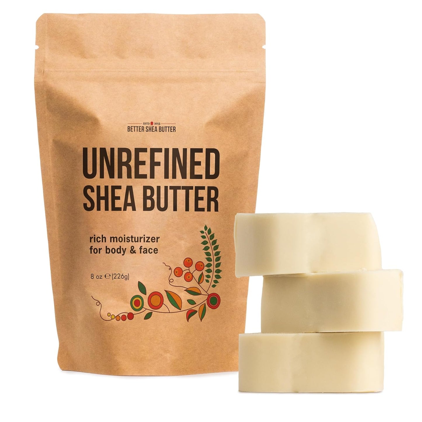 100% Pure African Raw Shea Butter - Unrefined Moisturizer for Hair & Body, Perfect for Dry Skin, DIY Lip Balm, Body Butter, Lotion & Soap