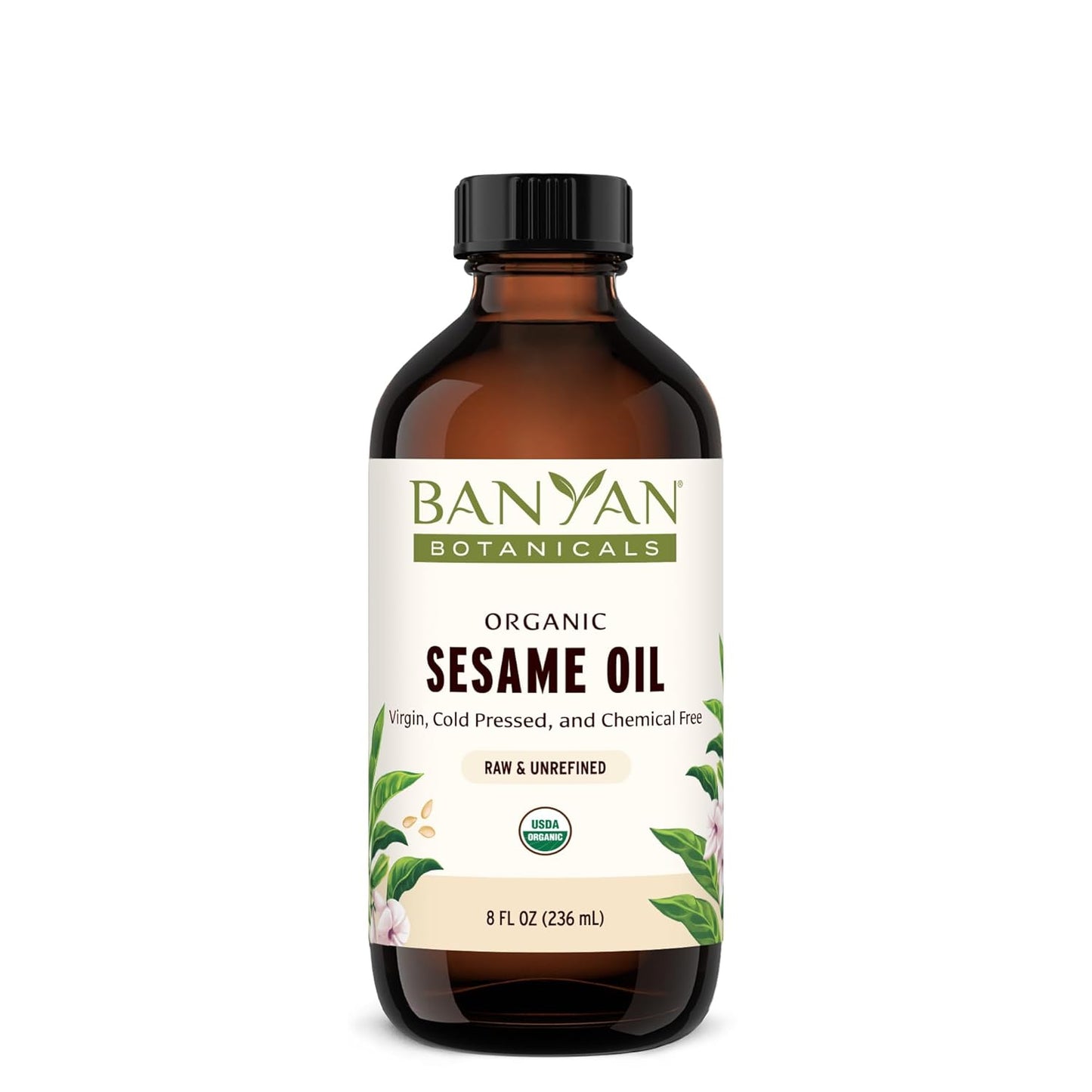 Banyan Botanicals Organic Sesame Oil - Unrefined Ayurvedic Oil for Skin, Hair, Oil Pulling & More - 16oz - Non-GMO, Sustainably Sourced, Vegan