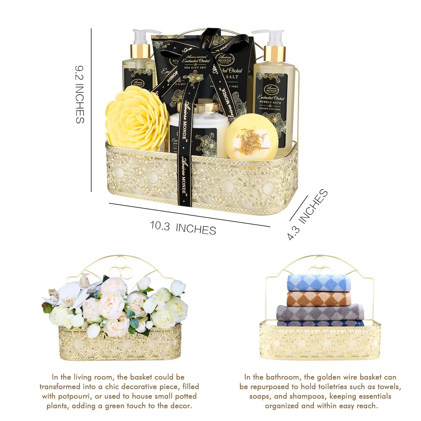 Pamper Her with the Enchanted Orchid Spa Gift Basket - The Ultimate Home Spa Experience for Moms & Women, Featuring Luxurious Bubble Bath, Body Lotion, Bath Bombs & Salts for a Perfect Birthday Surprise