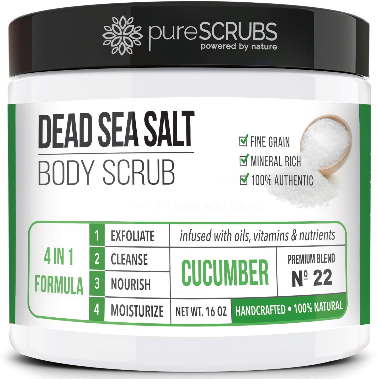 Indulge in Purescrubs Premium Coconut Body Scrub Set - 16oz Dead Sea Salt Scrub with Essential Oils, Includes Wooden Spoon, Loofah & Exfoliating Oatmeal Soap