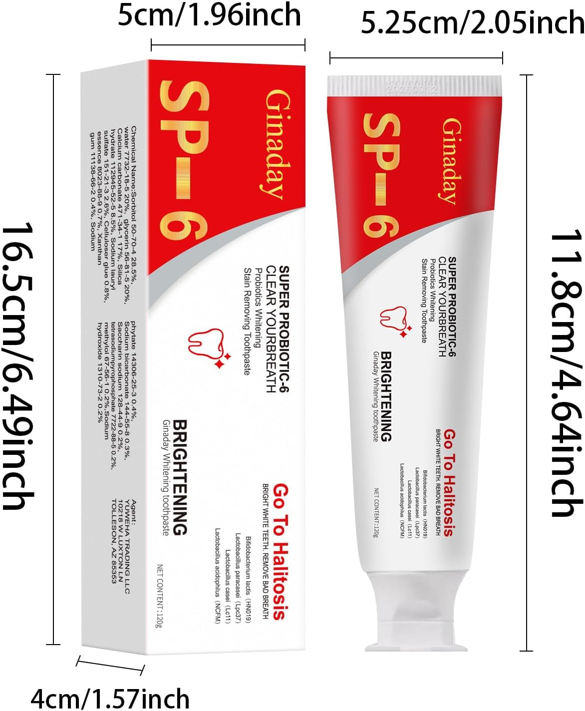SP-6 Ultra Whitening Toothpaste - Deep Cleaning with Probiotic Balance for Fresh Breath (1 Pcs)