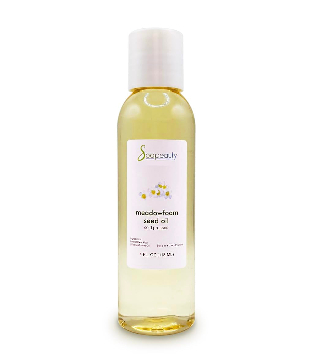Soapeauty 100% Pure Meadowfoam Seed Oil - Cold Pressed Unrefined Moisturizer for Face & Hair, Promotes Hair Growth - 16 Fl Oz