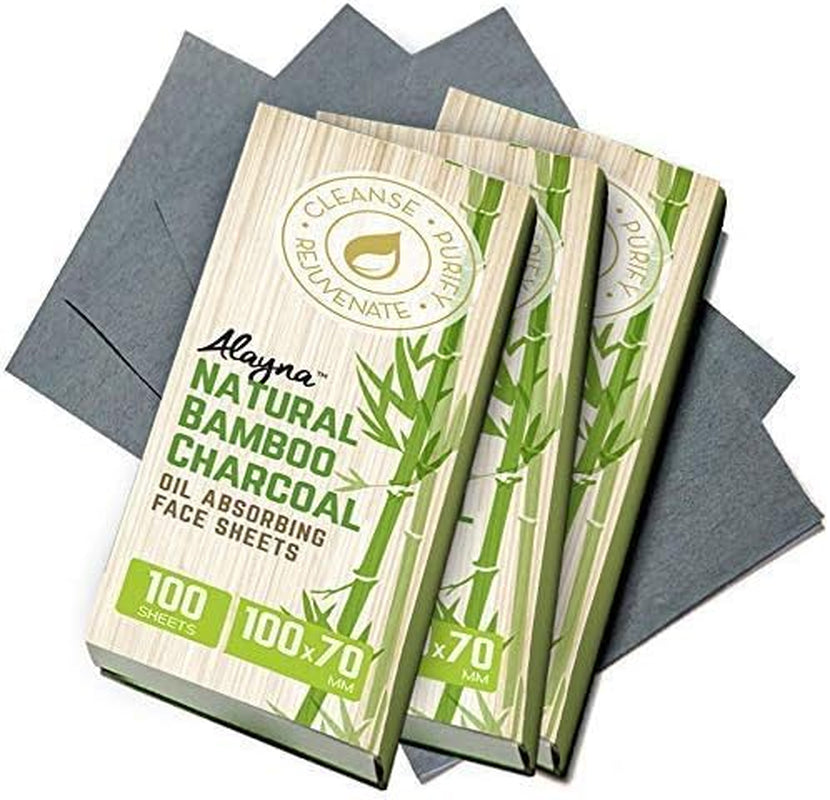 Natural Bamboo Charcoal Oil Blotting Sheets - Absorb Excess Shine & Control Oily Skin - Perfect for Makeup Touch-Ups - 1 Pack