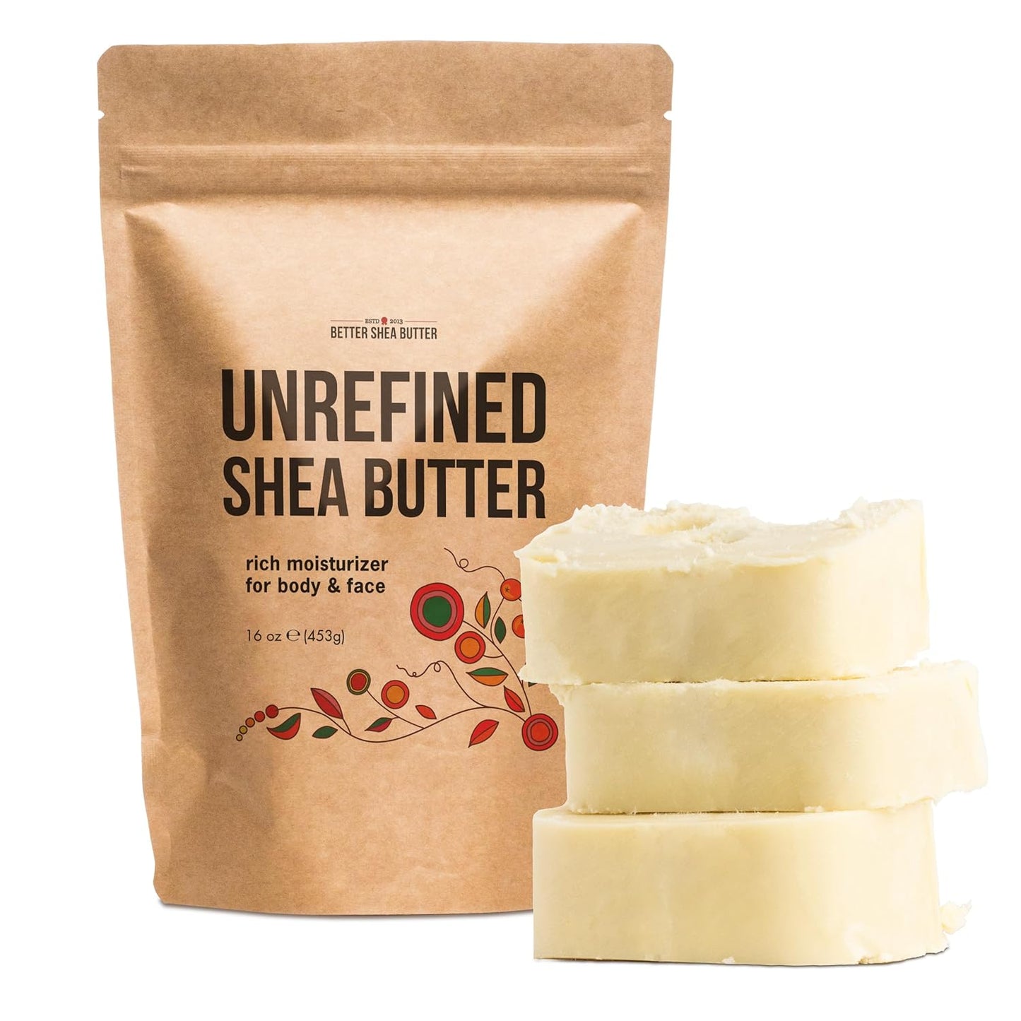 100% Pure African Raw Shea Butter - Unrefined Moisturizer for Hair & Body, Perfect for Dry Skin, DIY Lip Balm, Body Butter, Lotion & Soap