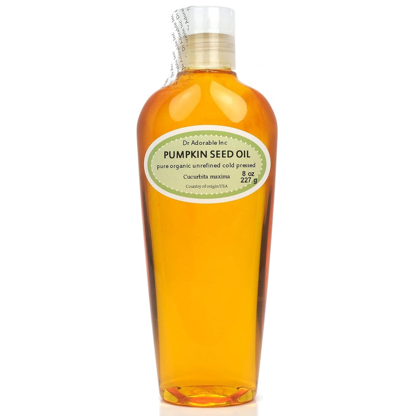 Dr Adorable 100% Pure Organic Cold Pressed Unrefined Pumpkin Seed Oil - 8 Oz Premium Quality