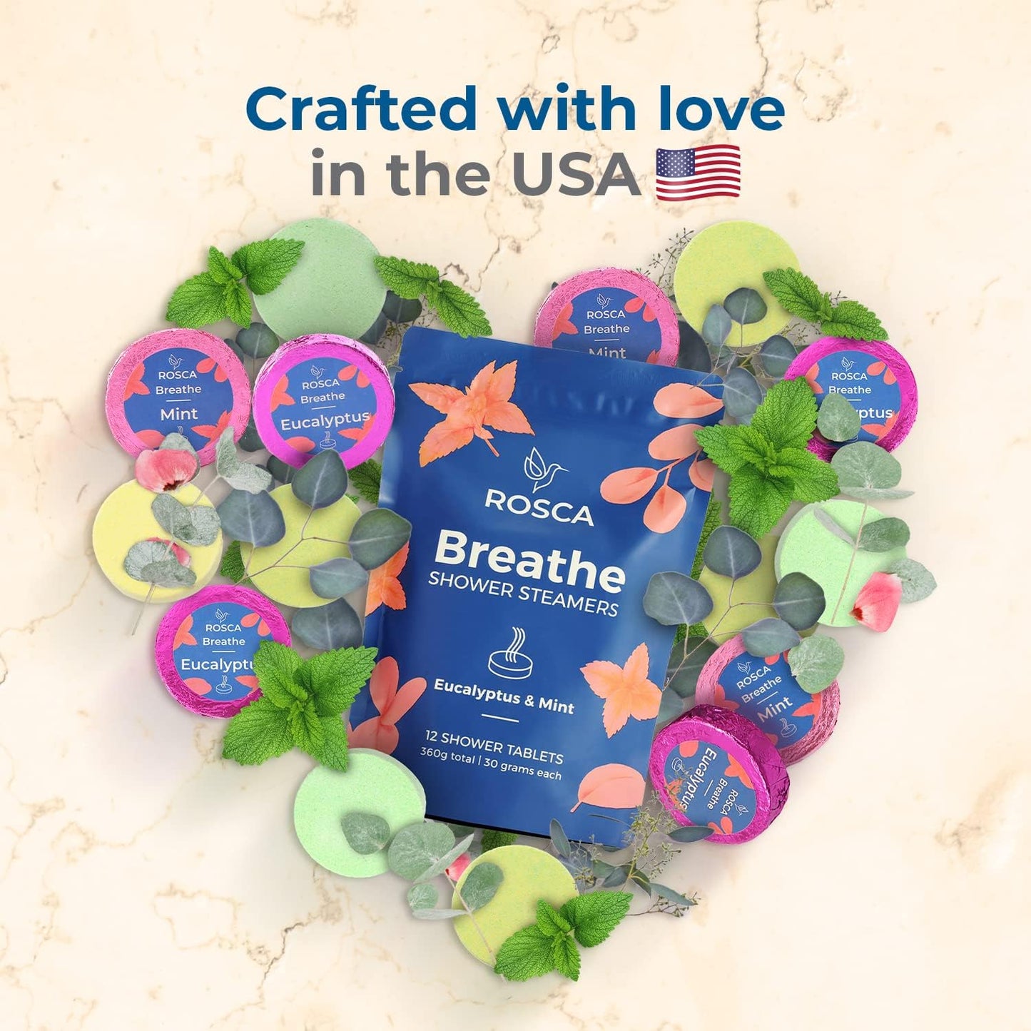 Eucalyptus & Mint Aromatherapy Shower Steamers - 12 Stress Relief Fizzies with Essential Oils - Perfect Relaxation Gifts for Mother's Day & Birthdays for Him and Her