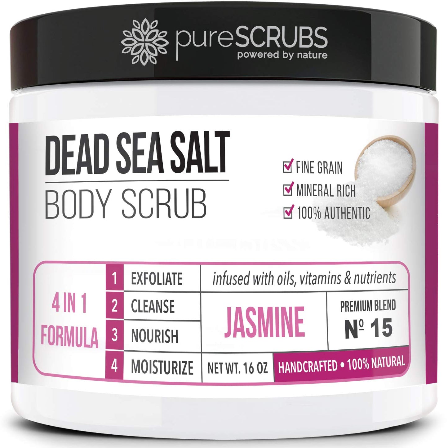 Indulge in Purescrubs Premium Coconut Body Scrub Set - 16oz Dead Sea Salt Scrub with Essential Oils, Includes Wooden Spoon, Loofah & Exfoliating Oatmeal Soap