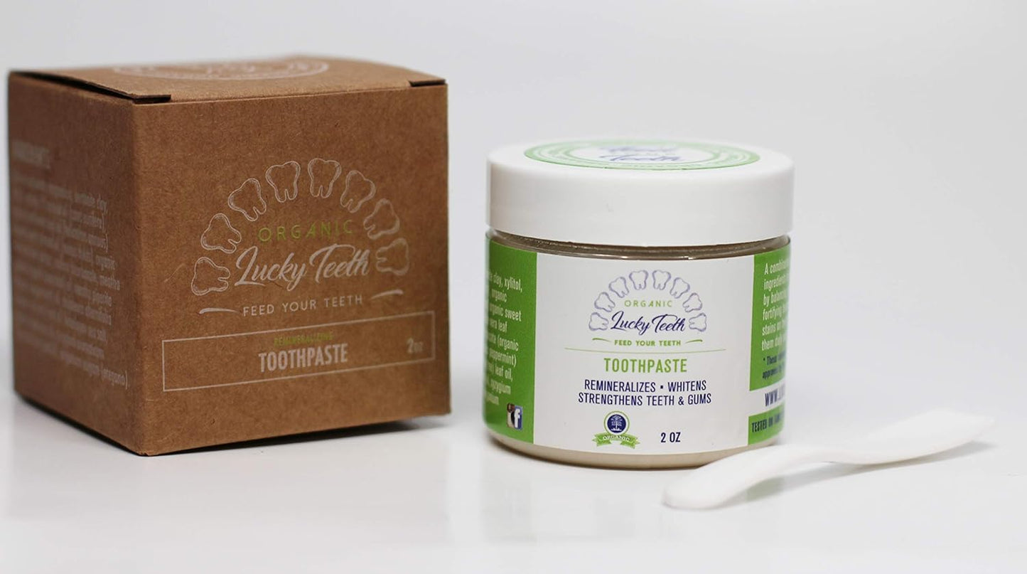 Lucky Teeth Organic Toothpaste - All-Natural Formula for Stronger Teeth & Gums (2 Oz)