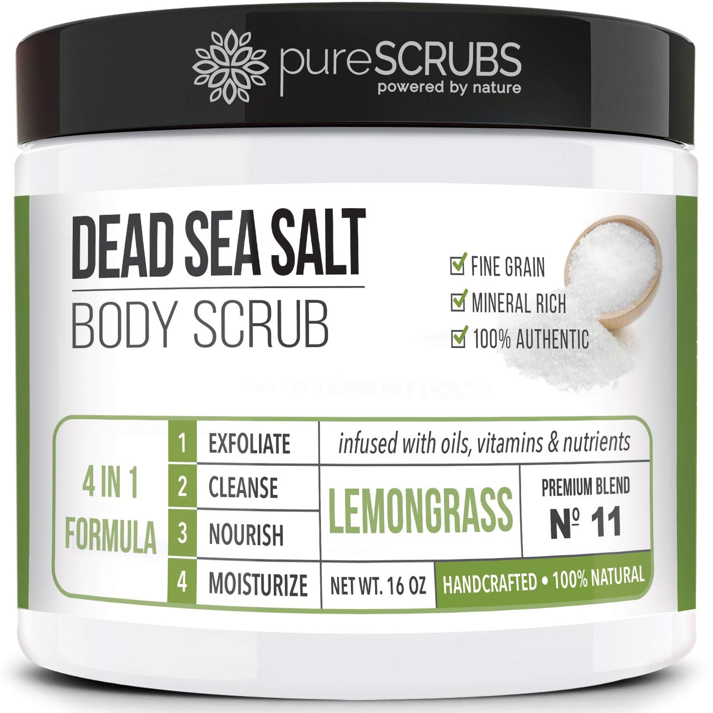 Indulge in Purescrubs Premium Coconut Body Scrub Set - 16oz Dead Sea Salt Scrub with Essential Oils, Includes Wooden Spoon, Loofah & Exfoliating Oatmeal Soap