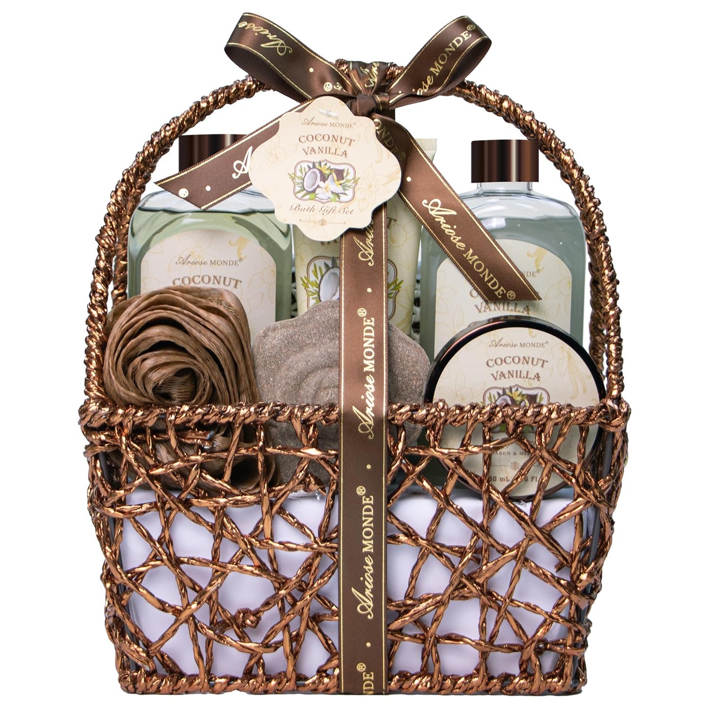 Indulge in Relaxation: 8-Piece Honey Almond Spa Gift Basket for Women - Perfect Birthday, Christmas, or Thank You Gift!