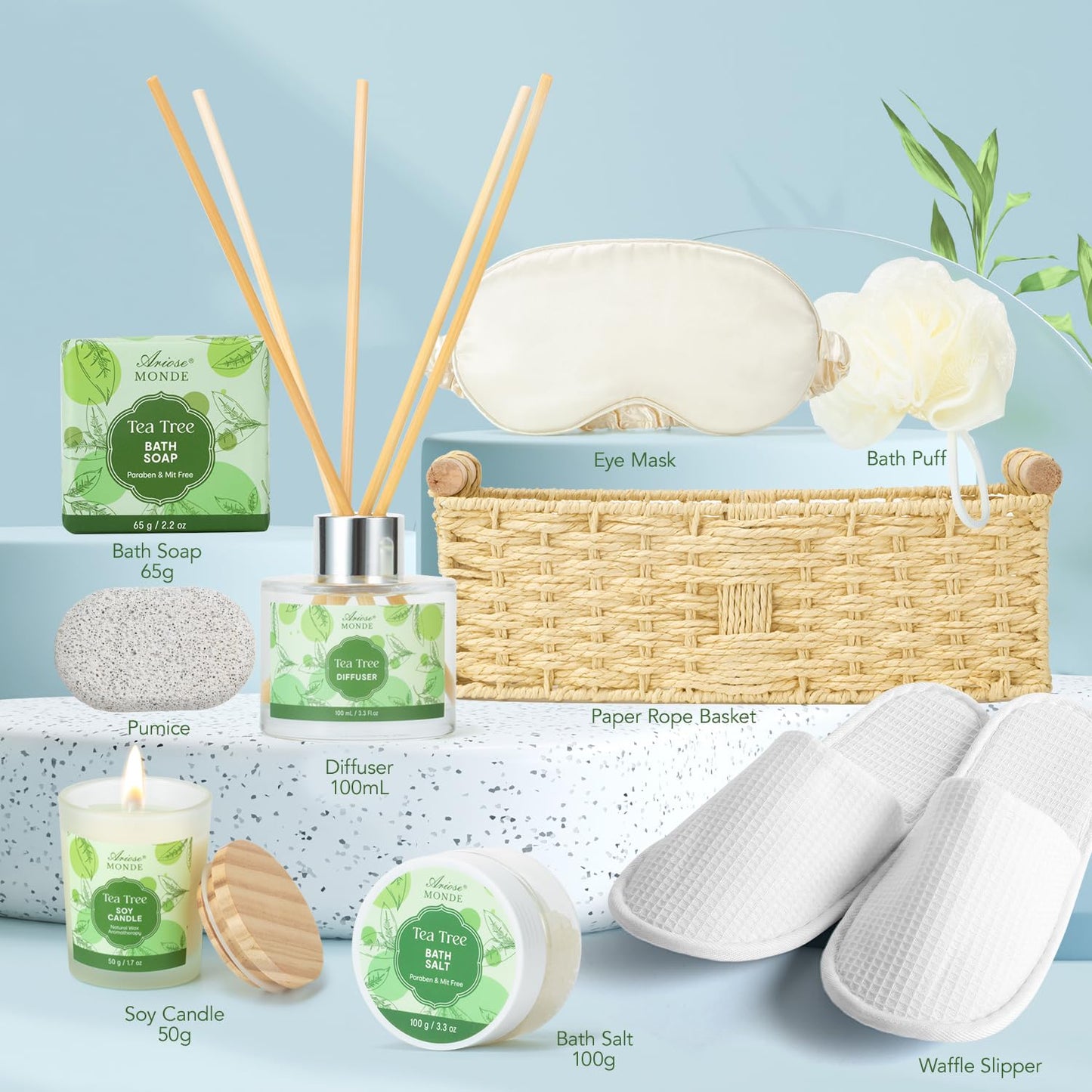 Experience Ultimate Relaxation: Luxurious Tea Tree Spa Gift Basket - The Perfect Self-Care Kit for Women
