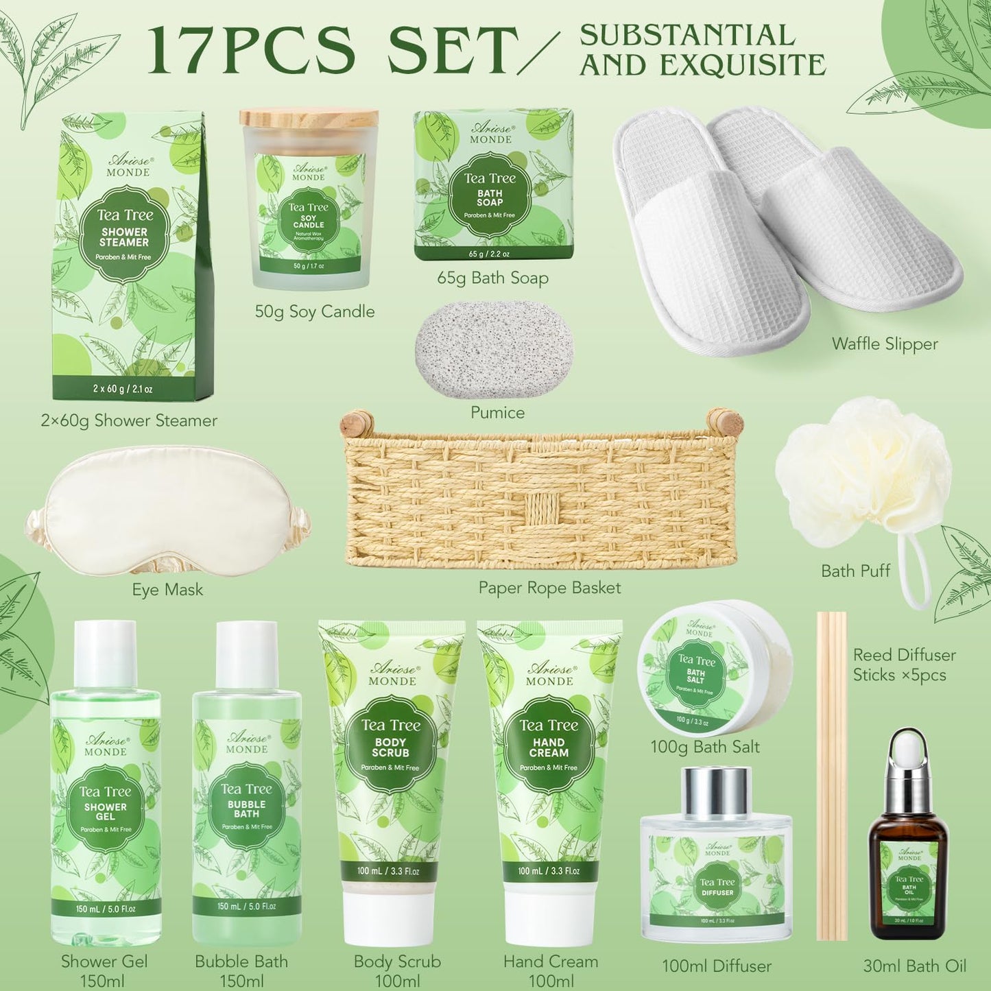 Experience Ultimate Relaxation: Luxurious Tea Tree Spa Gift Basket - The Perfect Self-Care Kit for Women