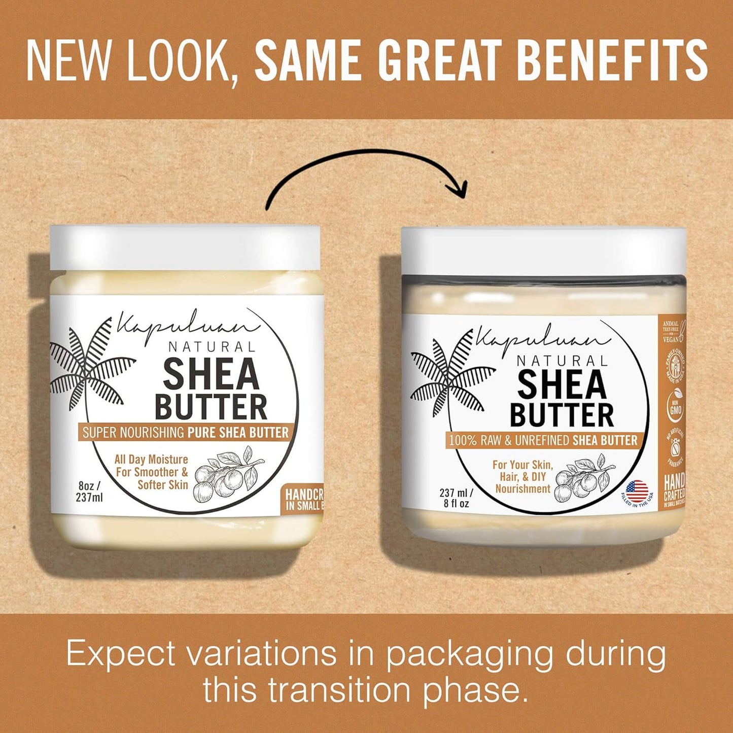 Indulge in Kapuluan's Premium Raw Unrefined Shea Butter - The Ultimate Moisturizer for Skin, Hair, and Face - Perfect for Stretch Marks and Acne Scars - 0.5 Lb of Pure Nourishment