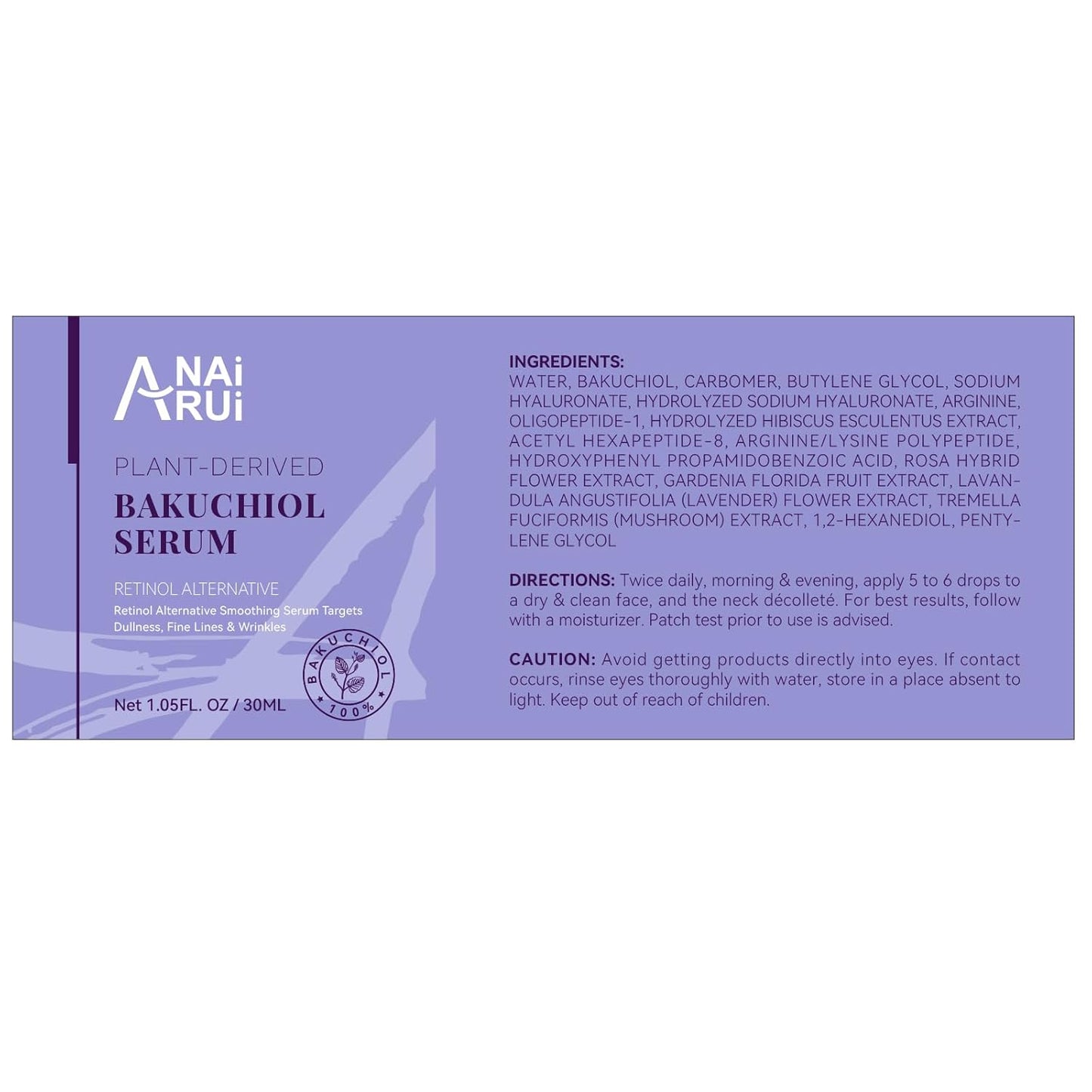 Revitalize Your Skin with ANAI RUI Bakuchiol Face Serum - The Ultimate Anti-Aging Solution Featuring Hyaluronic Acid & Peptides for All Skin Types