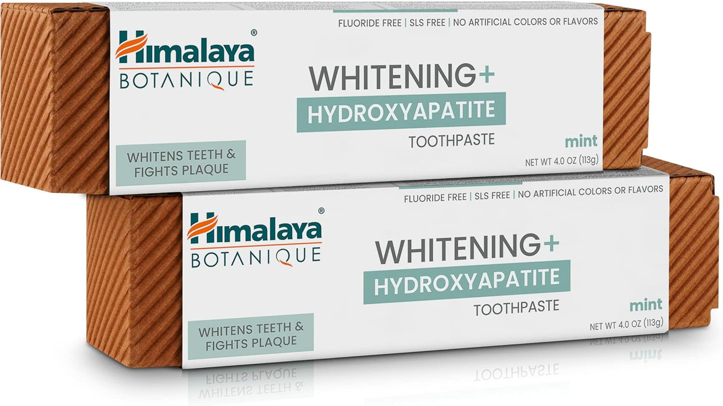 Himalaya Botanique Whitening Toothpaste with Nano Hydroxyapatite - Mint Flavor for Sensitive Teeth, Vegan & Gluten-Free, 4 Oz