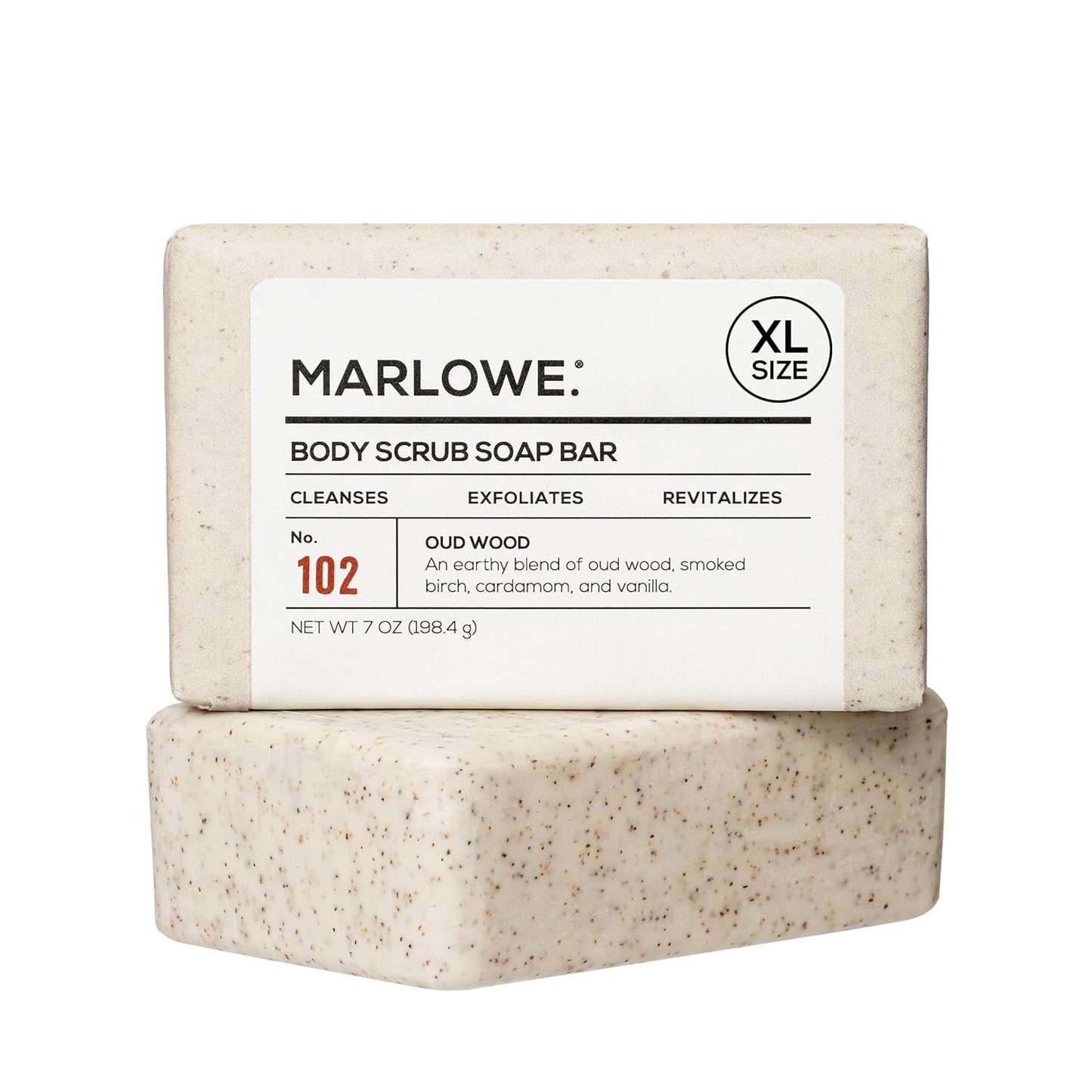 Revitalize Your Skin with No. 102 Oud Wood Body Scrub Soap - 3 Exfoliating Bars with Shea Butter, Olive Oil & Green Tea Extracts, Earthy & Smoky Scent
