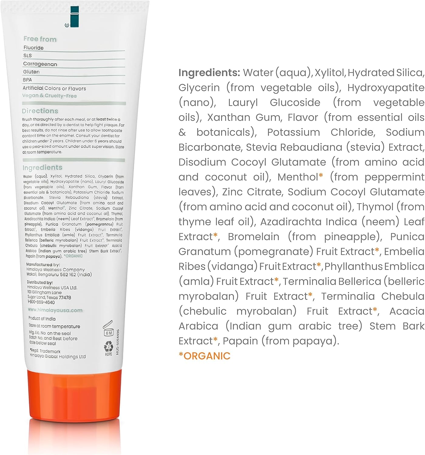 Himalaya Botanique Whitening Toothpaste with Nano Hydroxyapatite - Mint Flavor for Sensitive Teeth, Vegan & Gluten-Free, 4 Oz
