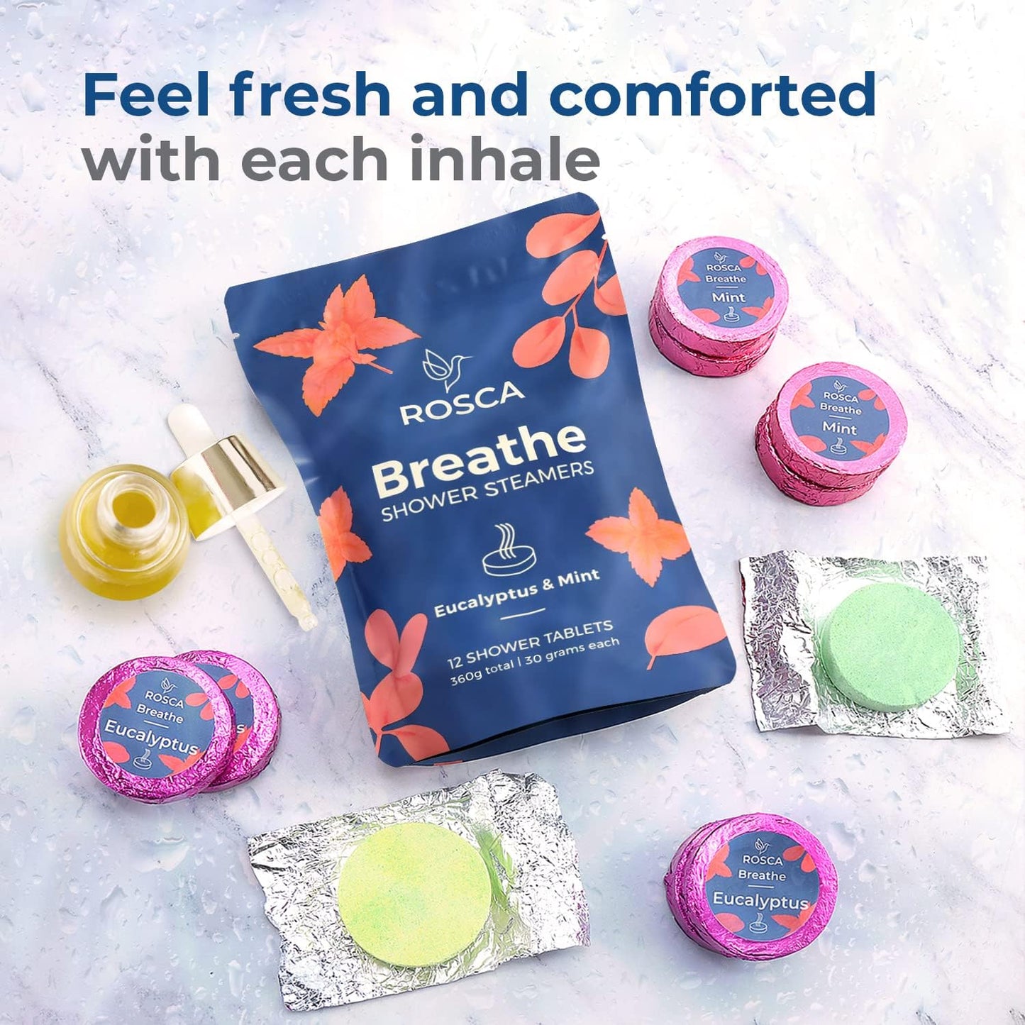 Eucalyptus & Mint Aromatherapy Shower Steamers - 12 Stress Relief Fizzies with Essential Oils - Perfect Relaxation Gifts for Mother's Day & Birthdays for Him and Her