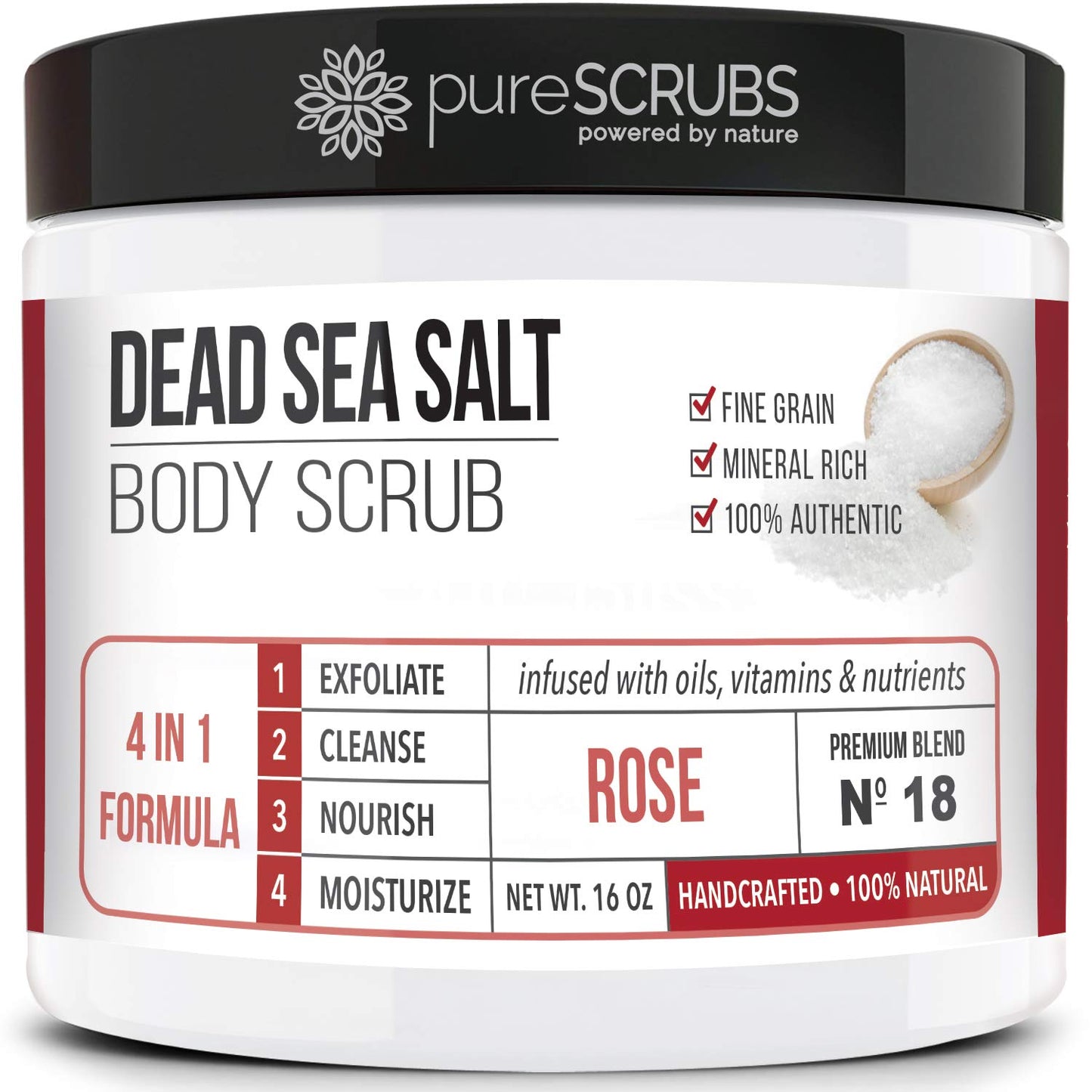 Indulge in Purescrubs Premium Coconut Body Scrub Set - 16oz Dead Sea Salt Scrub with Essential Oils, Includes Wooden Spoon, Loofah & Exfoliating Oatmeal Soap