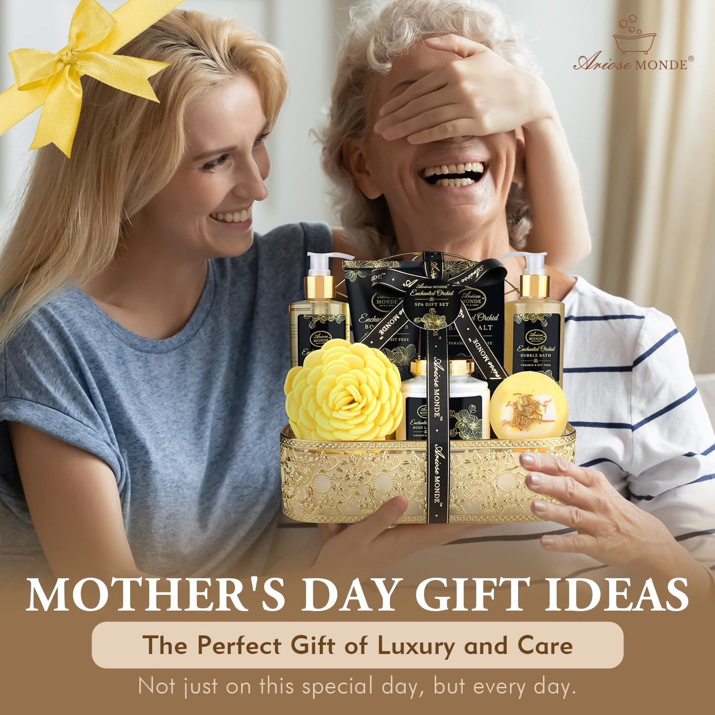 Pamper Her with the Enchanted Orchid Spa Gift Basket - The Ultimate Home Spa Experience for Moms & Women, Featuring Luxurious Bubble Bath, Body Lotion, Bath Bombs & Salts for a Perfect Birthday Surprise