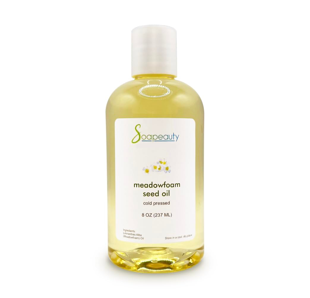 Soapeauty 100% Pure Meadowfoam Seed Oil - Cold Pressed Unrefined Moisturizer for Face & Hair, Promotes Hair Growth - 16 Fl Oz