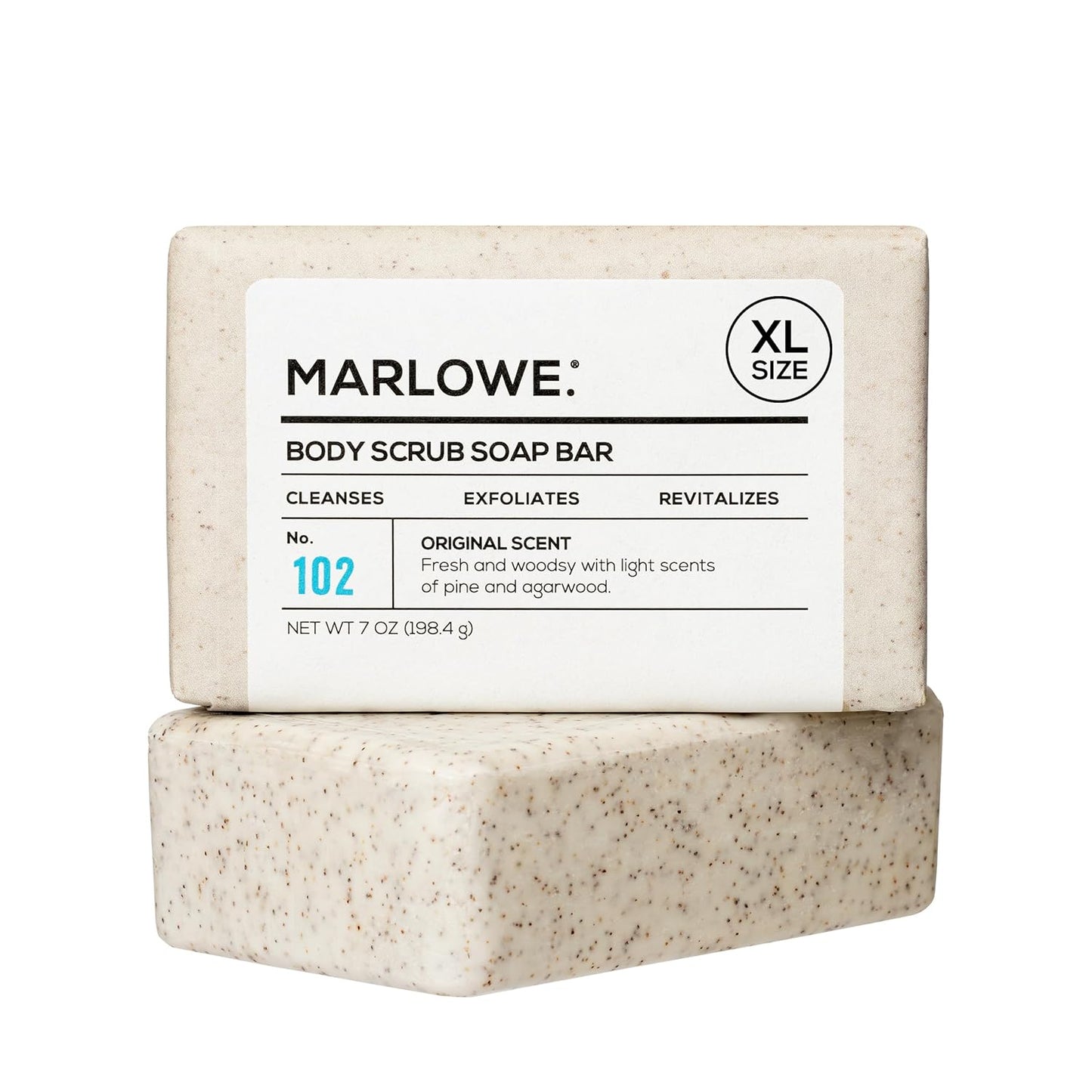 Revitalize Your Skin with No. 102 Oud Wood Body Scrub Soap - 3 Exfoliating Bars with Shea Butter, Olive Oil & Green Tea Extracts, Earthy & Smoky Scent
