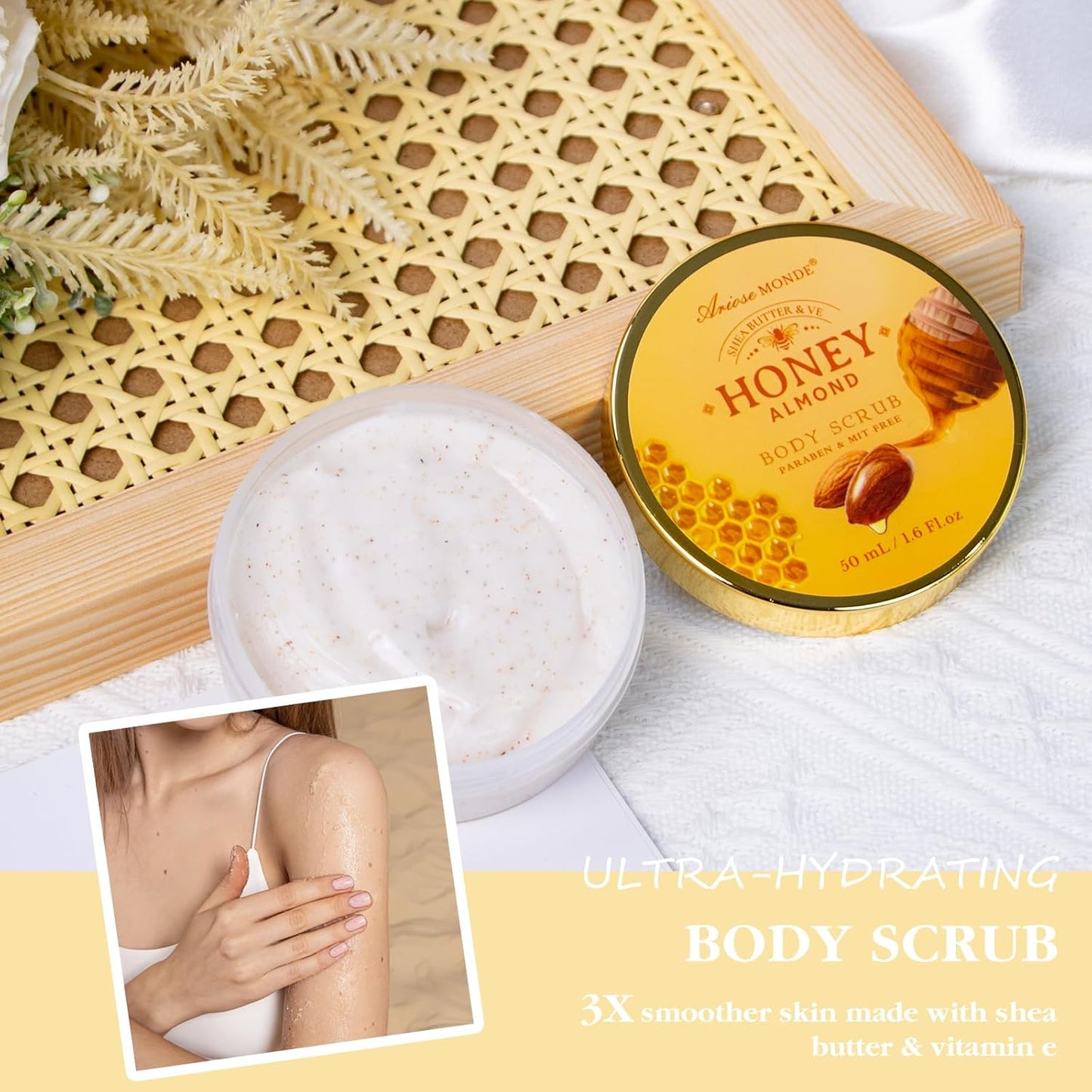 Indulge in Relaxation: 8-Piece Honey Almond Spa Gift Basket for Women - Perfect Birthday, Christmas, or Thank You Gift!