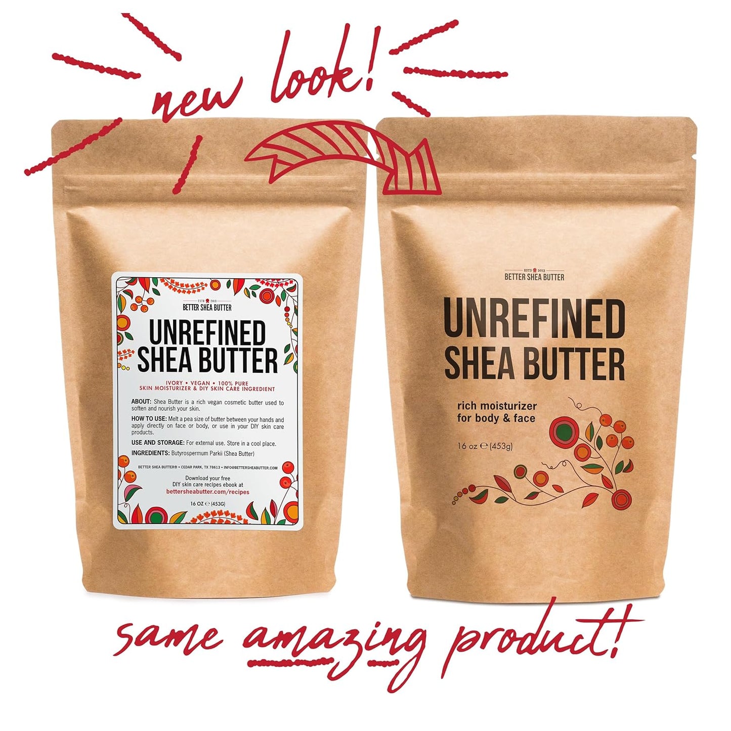 100% Pure African Raw Shea Butter - Unrefined Moisturizer for Hair & Body, Perfect for Dry Skin, DIY Lip Balm, Body Butter, Lotion & Soap