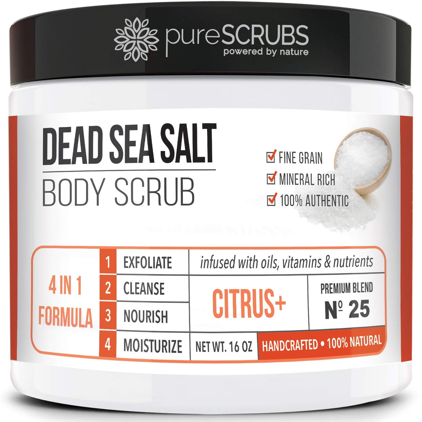 Indulge in Purescrubs Premium Coconut Body Scrub Set - 16oz Dead Sea Salt Scrub with Essential Oils, Includes Wooden Spoon, Loofah & Exfoliating Oatmeal Soap