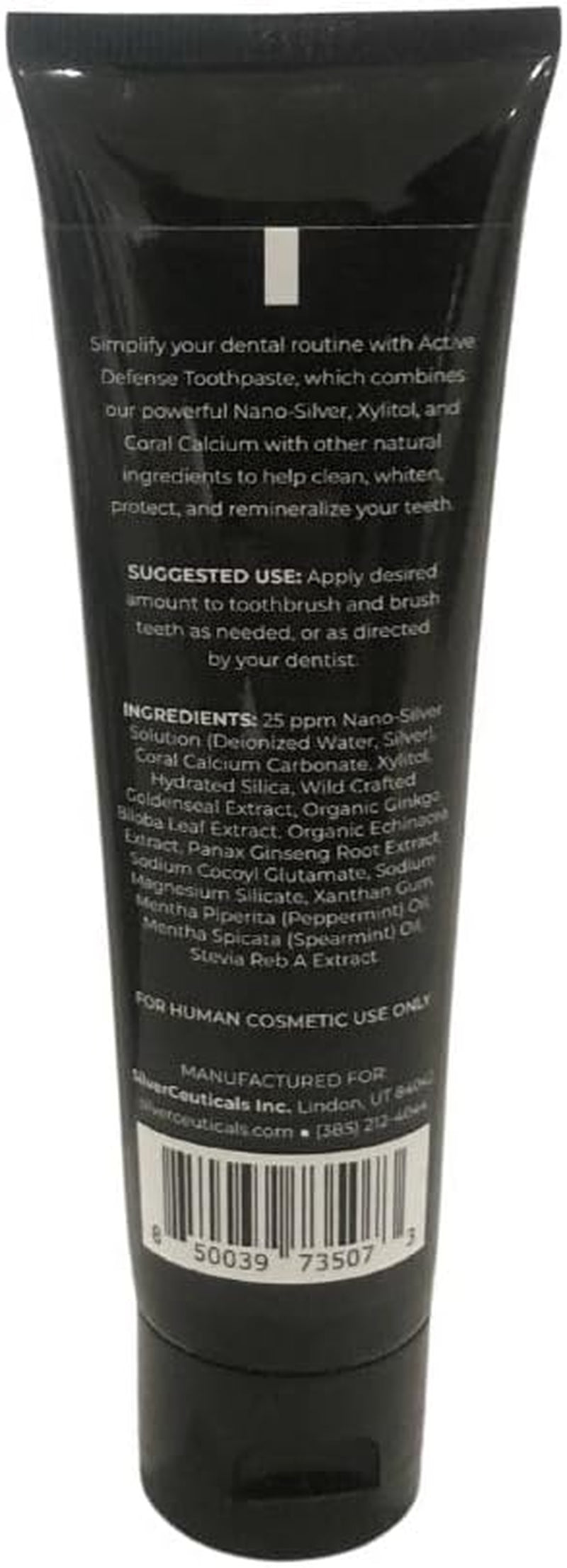 Colloidal Silver Toothpaste with Coral Calcium & Xylitol - Refreshing Mint Flavor - Fluoride & SLS Free - Remineralizes Enamel & Promotes Gum Health - 3.4 Oz