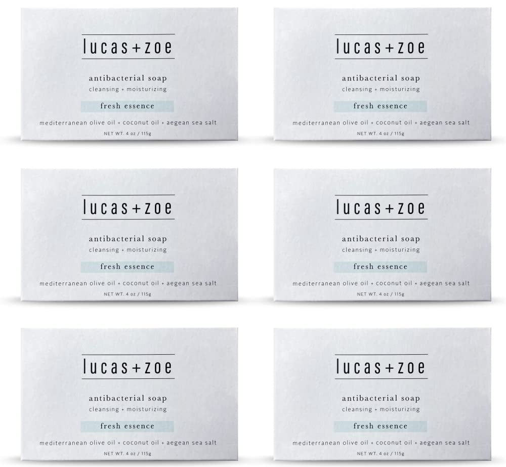 Revitalize Your Skin with Fresh Essence Antiseptic Bar Soap - 6 Pack of Luxurious 4 Ounce Bars Enriched with Mediterranean Olive Oil, Coconut Oil & Aegean Sea Salt - Crafted in Greece