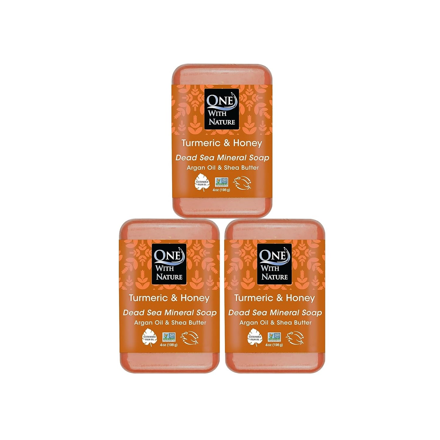 Revitalize Your Skin with One with Nature Dead Sea Salt Lemon Sage Soap 3-Pack - 4oz Each, Enriched with 21 Essential Minerals for Eczema Relief, Plant-Based Formula!