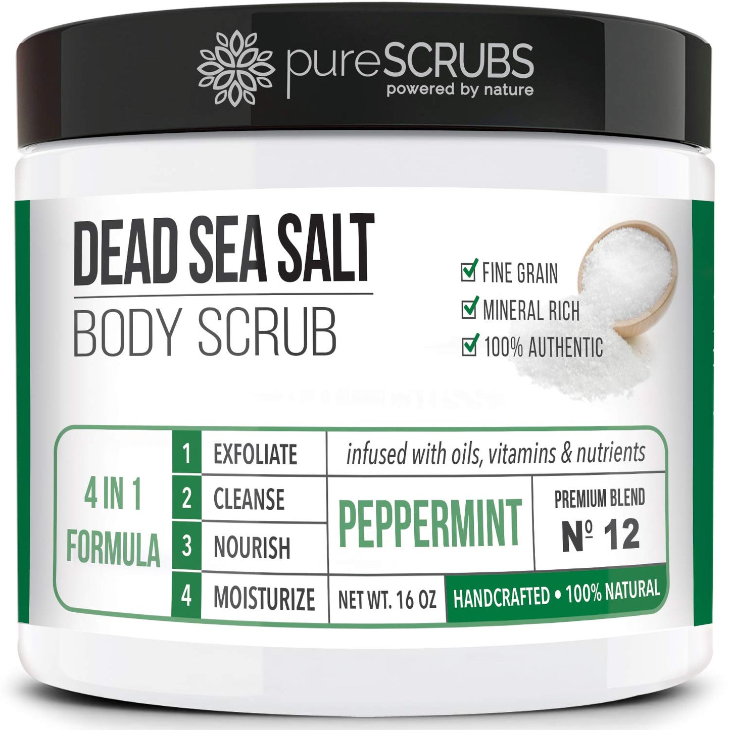 Indulge in Purescrubs Premium Coconut Body Scrub Set - 16oz Dead Sea Salt Scrub with Essential Oils, Includes Wooden Spoon, Loofah & Exfoliating Oatmeal Soap