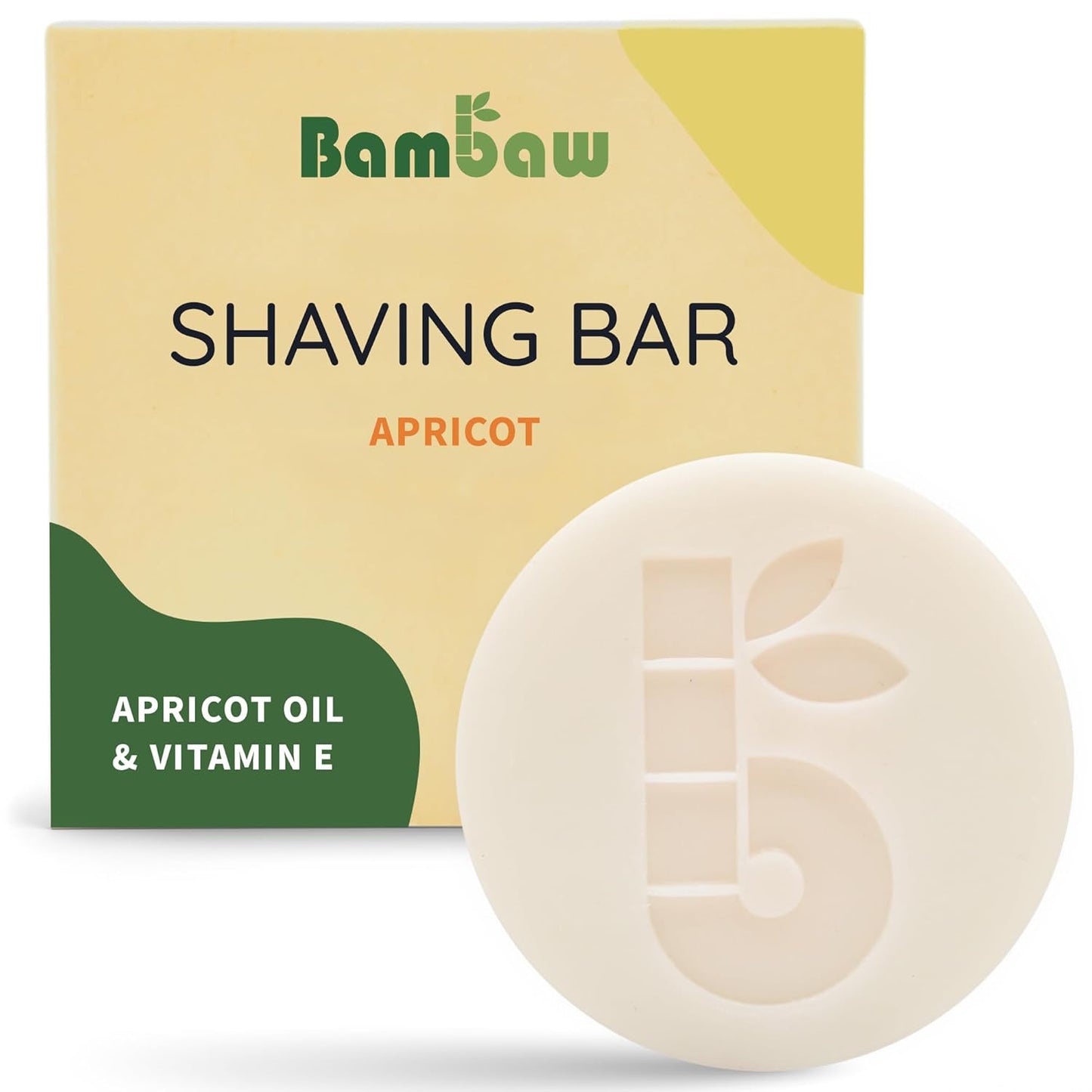 Bambaw Organic Shaving Soap Bar - 2.8 Oz - White Clay & Aloe Vera Formula for Sensitive Skin - Natural, Unscented, Vegan Shaving Soap Puck