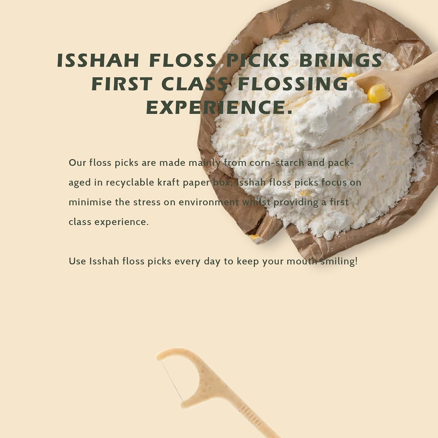 Eco-Friendly Natural Dental Floss Picks - 200 Count - PETA Approved, Vegan, Mint Flavor by Isshah