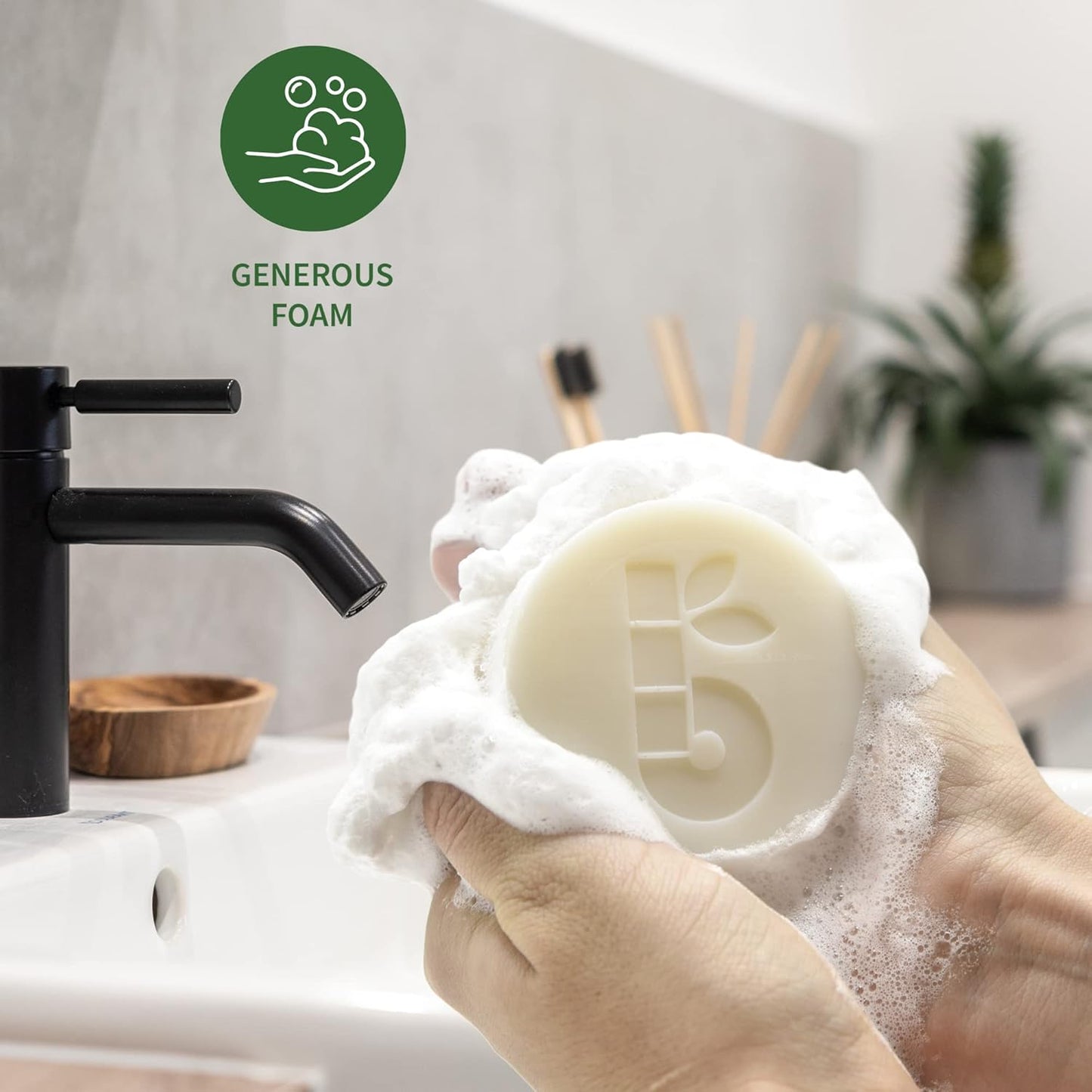 Bambaw Organic Shaving Soap Bar - 2.8 Oz - White Clay & Aloe Vera Formula for Sensitive Skin - Natural, Unscented, Vegan Shaving Soap Puck