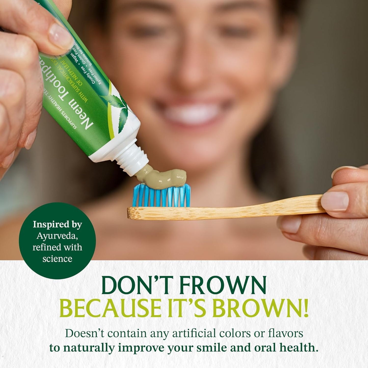 Neem Fluoride-Free Toothpaste - Family-Friendly, 100% Vegan & Natural, Gluten-Free, No Artificial Ingredients - Clove & Stevia (4 Pack)
