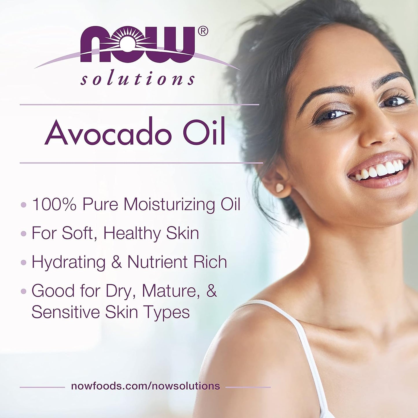 NOW Foods Avocado Oil - 100% Pure Moisturizing & Hydrating Oil, 16 oz - Nutrient-Rich Skincare Essential