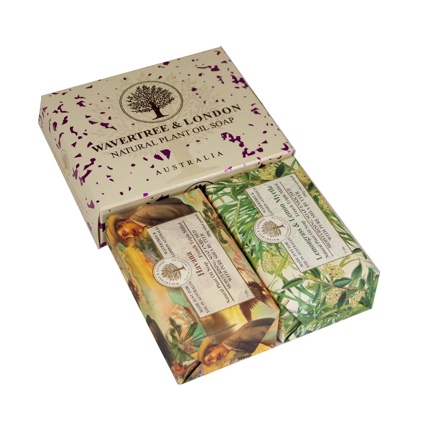 Wavertree & London Luxurious Trio Gift Box - 3 Scented French Triple Milled Soap Bars in Noir, Lemongrass & Havana - Perfect for All Skin Types!