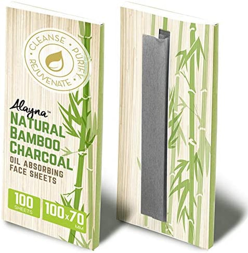 Natural Bamboo Charcoal Oil Blotting Sheets - Absorb Excess Shine & Control Oily Skin - Perfect for Makeup Touch-Ups - 1 Pack