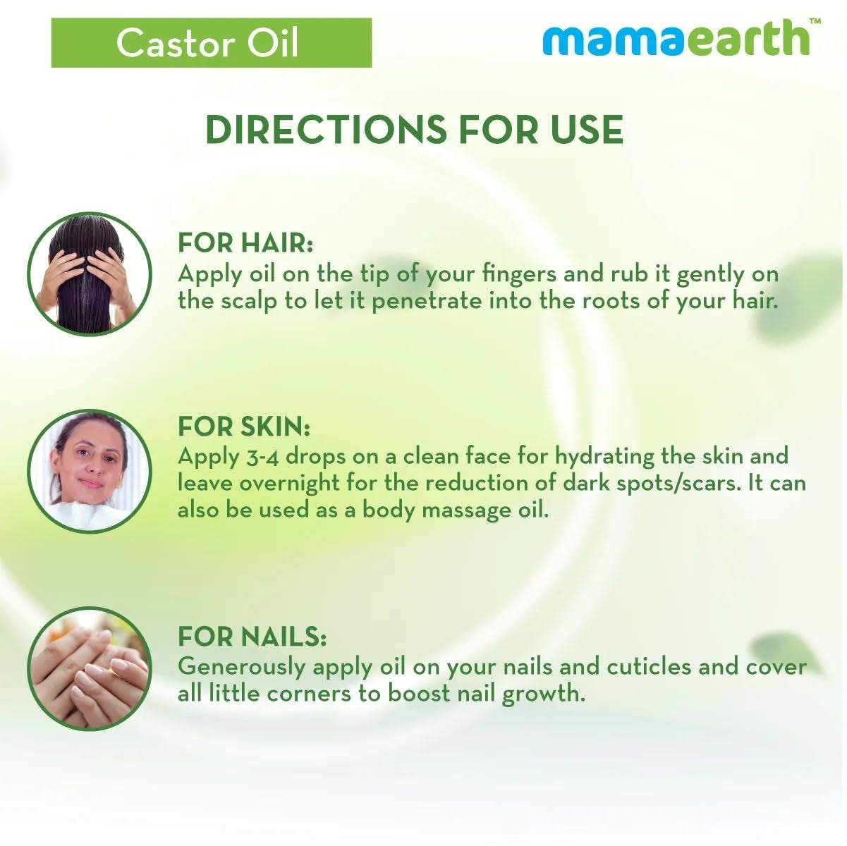 Mamaearth Cold Pressed Castor Oil for Eyebrow & Eyelash Growth | Organic Hair Growth Oil for Radiant Skin & Strong Nails | 5.07 Fl Oz (150ml)