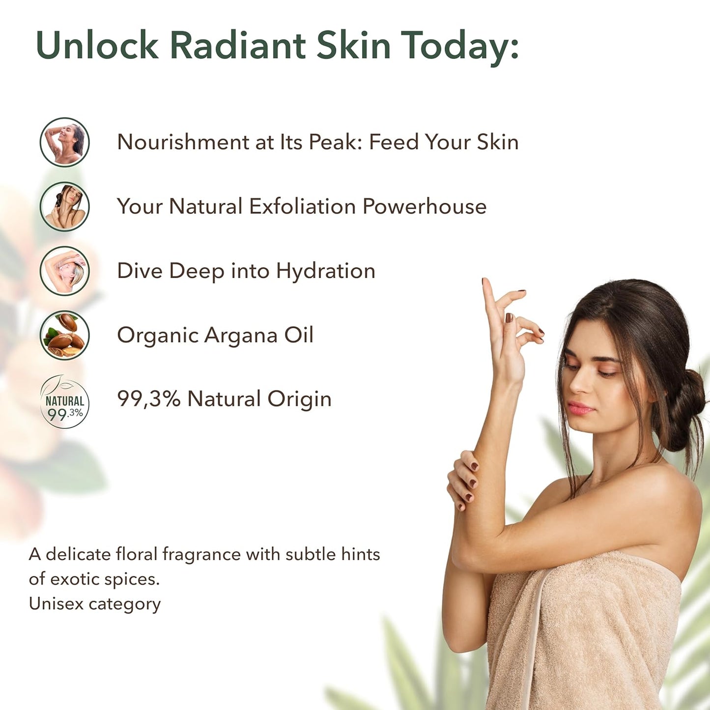 Revitalize Your Skin with ECOLATIER Organic Argan Oil Body Scrub – 99.3% Natural, Vegan Exfoliating Salt Scrub for Smooth, Hydrated Skin - 8.5 Fl Oz