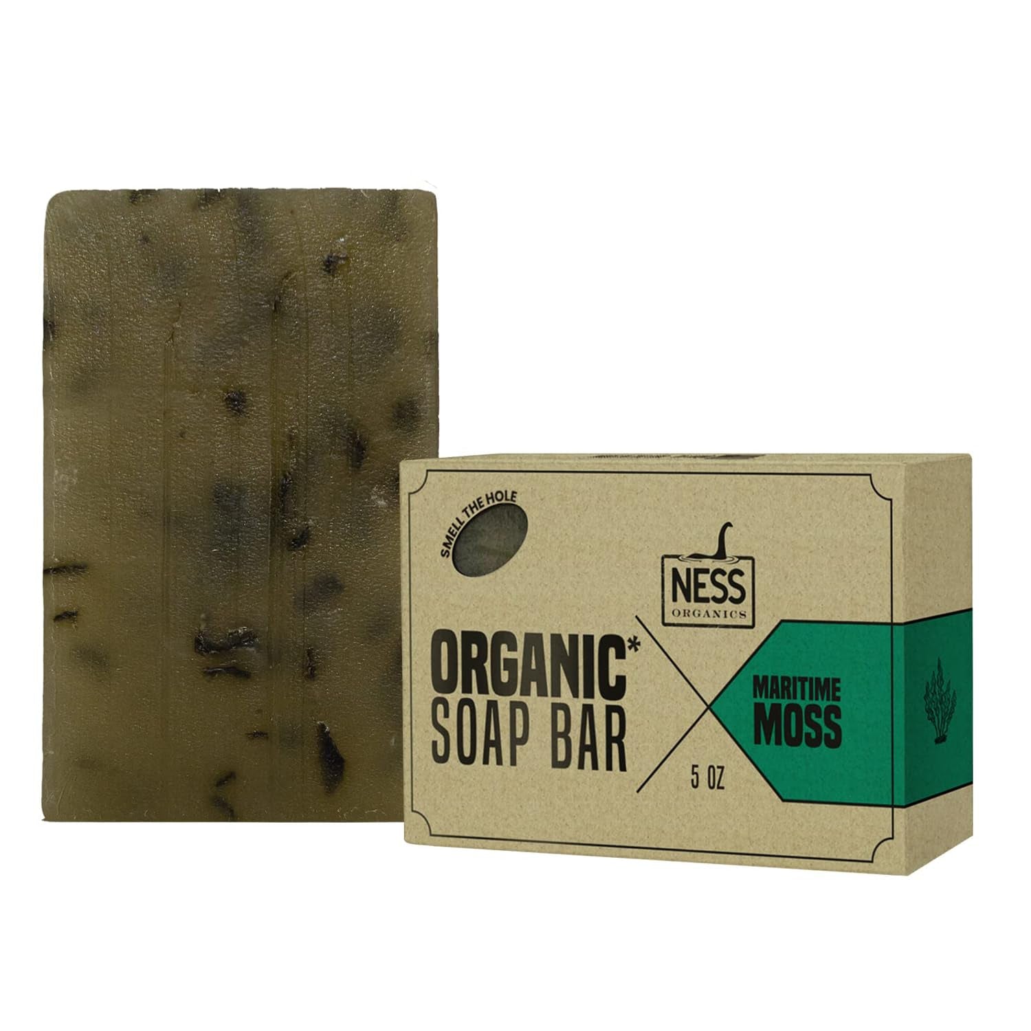 Ness Men's Maritime Moss Soap Bar - Natural, Moisturizing & Handmade with Organic Ingredients, Essential Oils, Vegan & Cruelty-Free