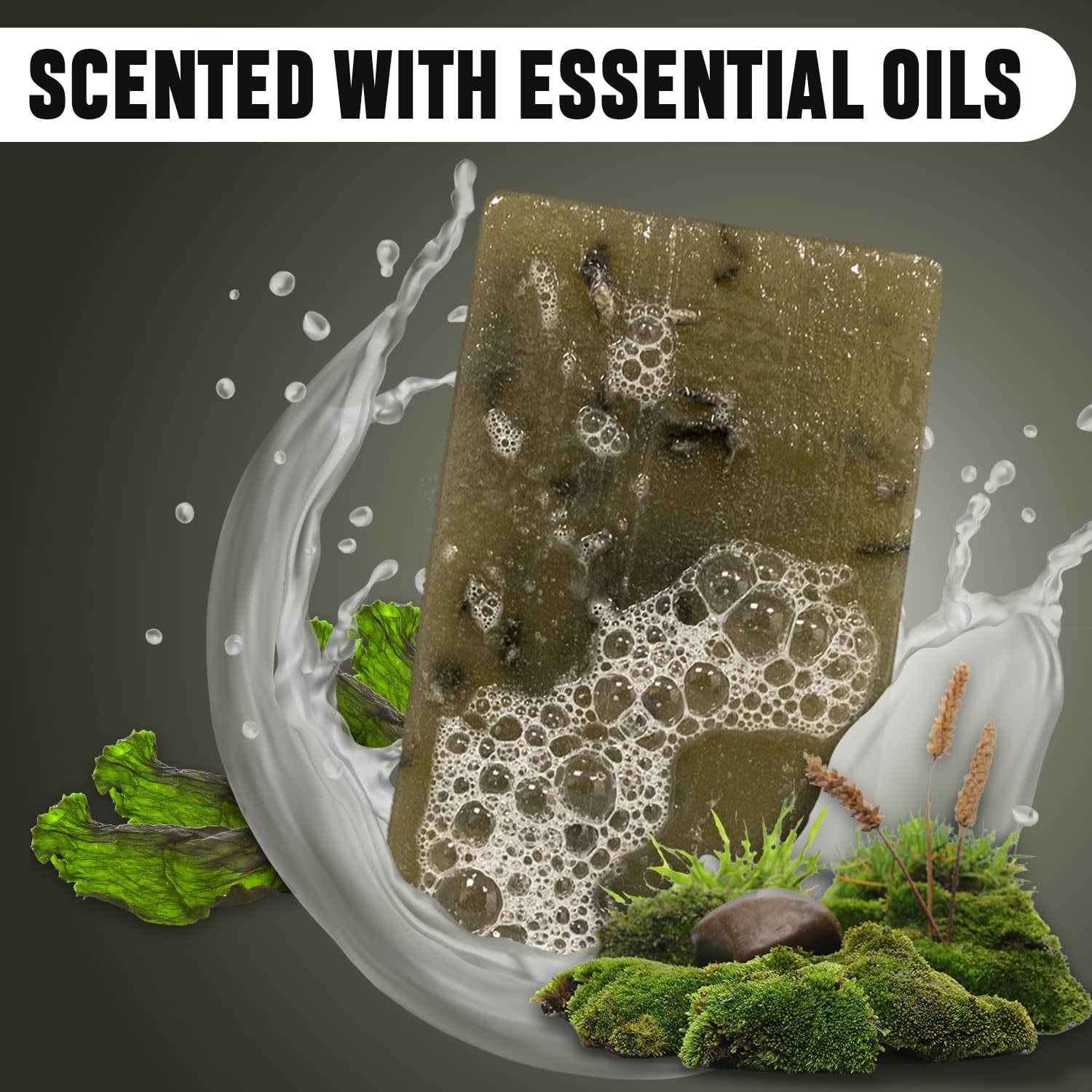 Ness Men's Maritime Moss Soap Bar - Natural, Moisturizing & Handmade with Organic Ingredients, Essential Oils, Vegan & Cruelty-Free