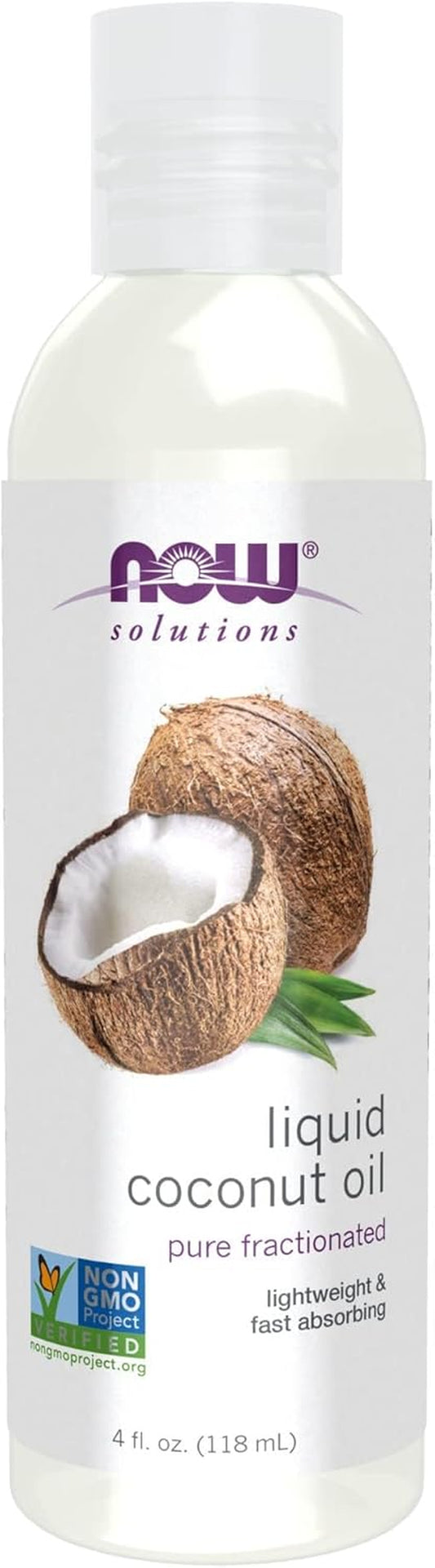 NOW Foods Liquid Coconut Oil - Nourish Your Skin and Hair, 4 oz - Lightweight & Hydrating Formula