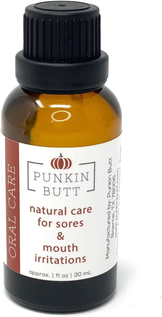 Punkin Butt Herbal Teething Oil for Adults - Soothing Relief for Mouth Irritations, Gums & Sores - 1Oz with Easy Dispensing Tip