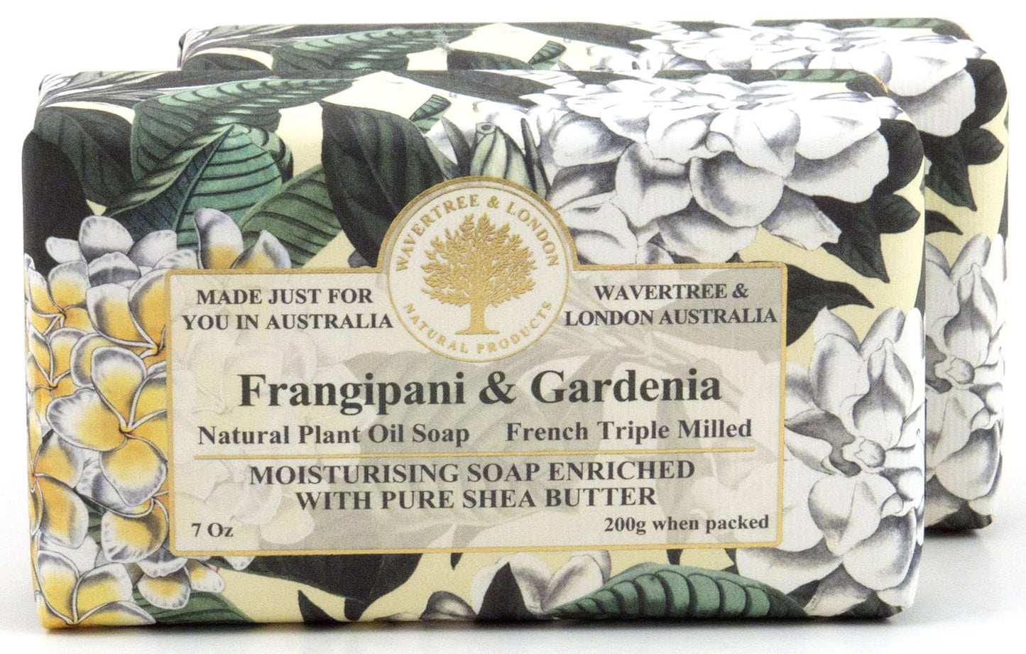 Wavertree & London English Rose Scented Natural Soap - 2 Luxurious 7Oz Triple Milled Bars with Shea Butter for Ultimate Moisturization - Perfect for All Skin Types