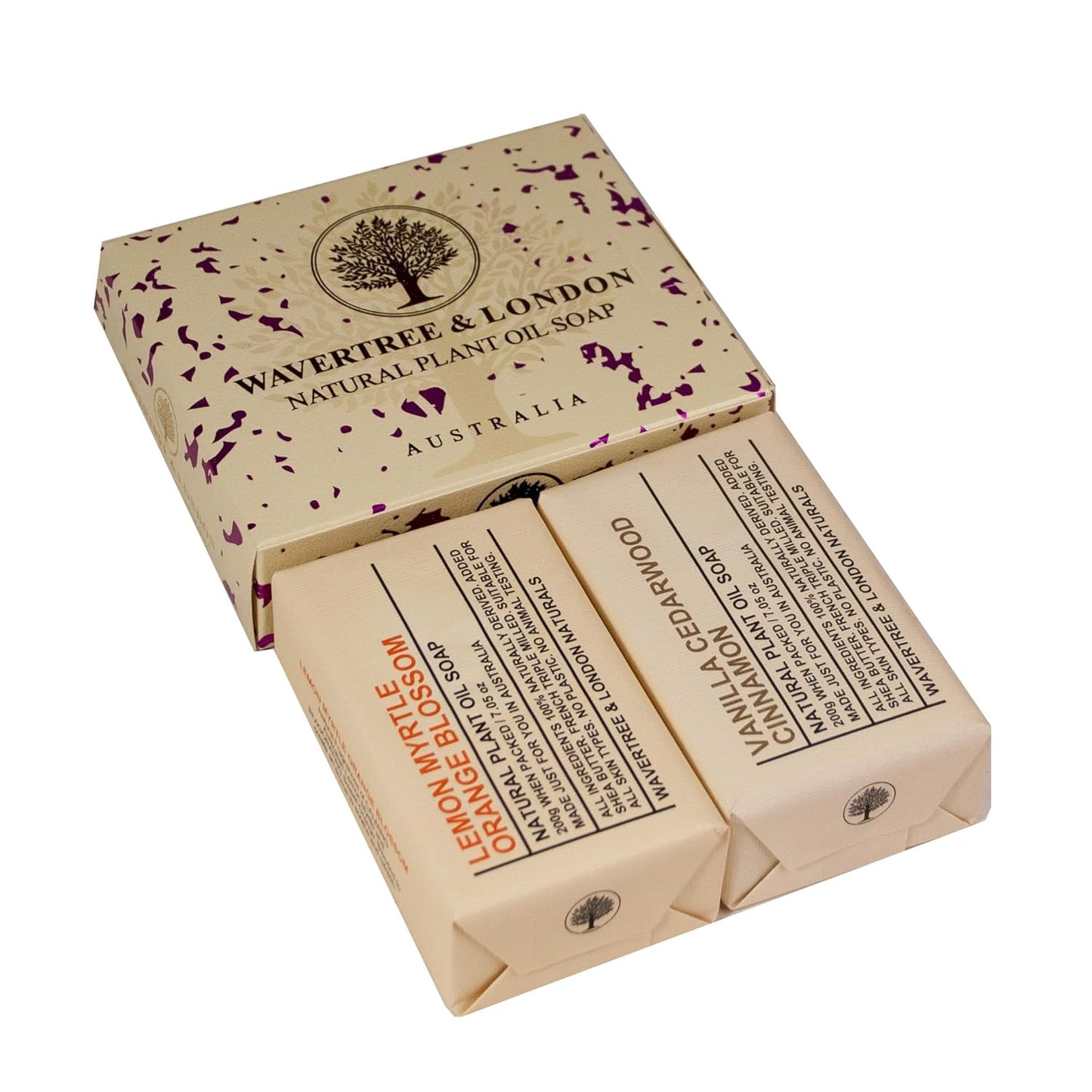 Wavertree & London Luxurious Trio Gift Box - 3 Scented French Triple Milled Soap Bars in Noir, Lemongrass & Havana - Perfect for All Skin Types!