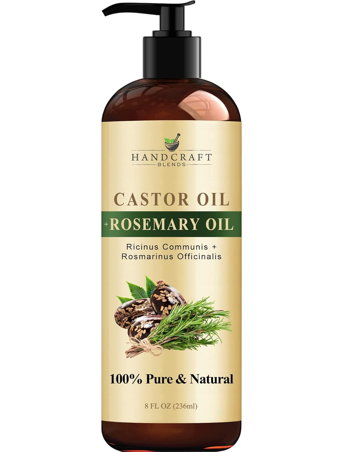 Handcraft Blends Organic Castor Oil - 16 Fl Oz - 100% Pure & Natural - Premium Carrier Oil for Hair Growth, Eyelashes & Eyebrows - Expeller-Pressed & Hexane-Free