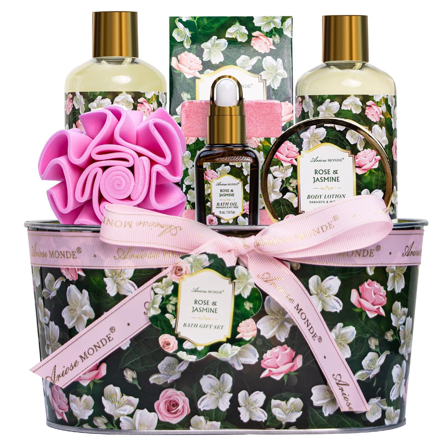 Indulge in Relaxation: 8-Piece Honey Almond Spa Gift Basket for Women - Perfect Birthday, Christmas, or Thank You Gift!